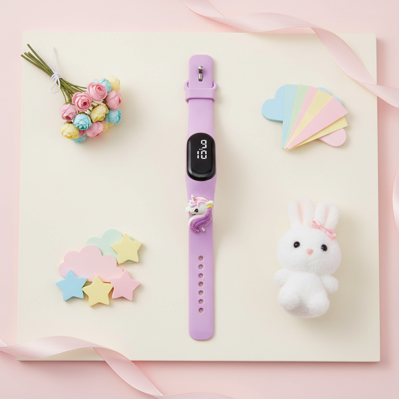 unicorn lilac watch - flat-lay