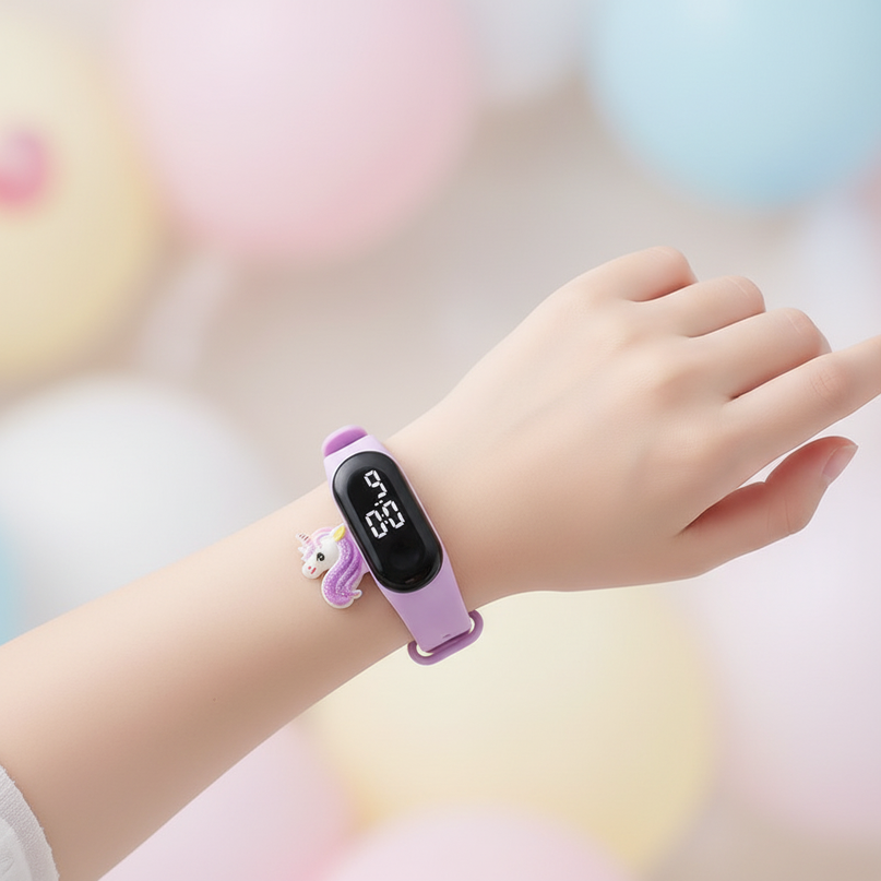 unicorn lilac watch - in-use