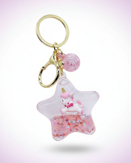 unicorn liquid keychain - white-bg