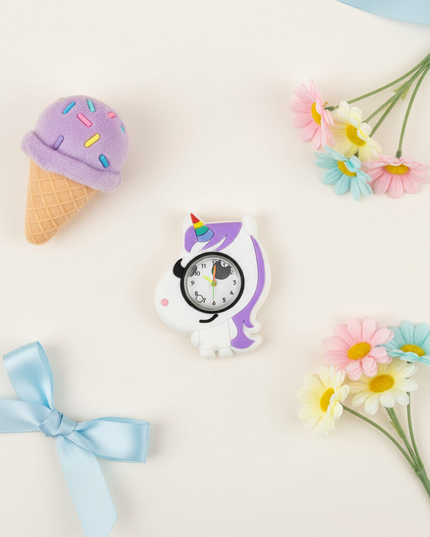 unicorn watch for little girl - flat-lay