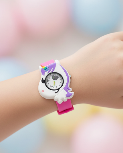 unicorn watch for little girl - in-use