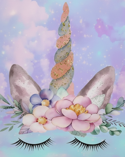 unicorn lotus bedding - detail