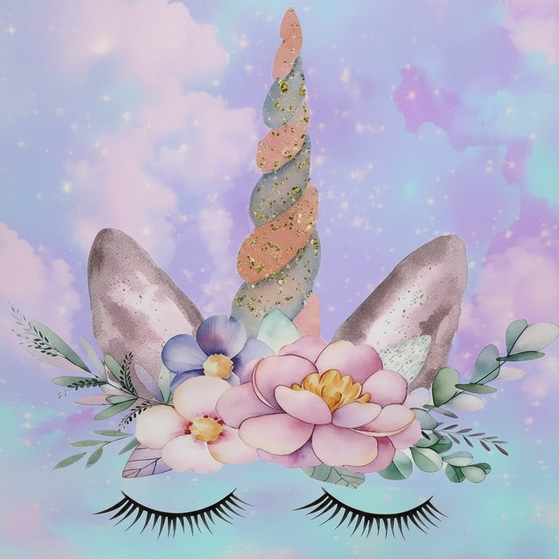 unicorn lotus bedding - detail