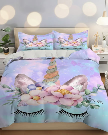 unicorn lotus bedding - lifestyle