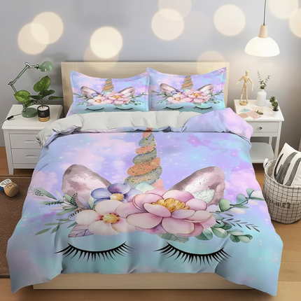 unicorn lotus bedding - lifestyle