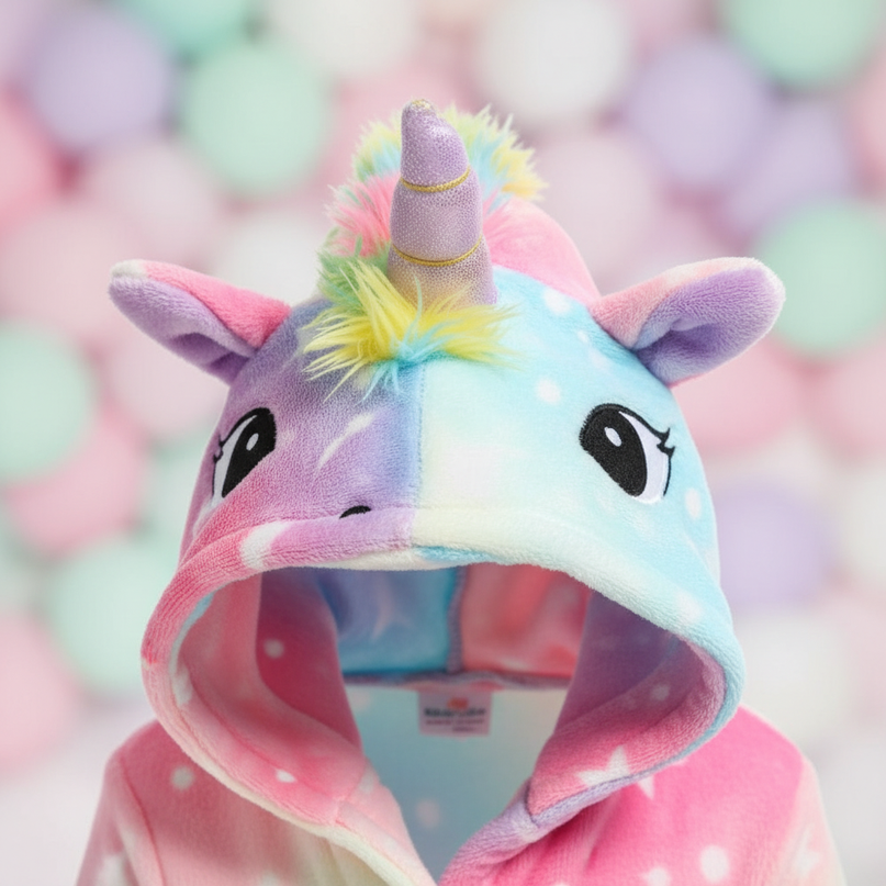 unicorn lounge robe - detail
