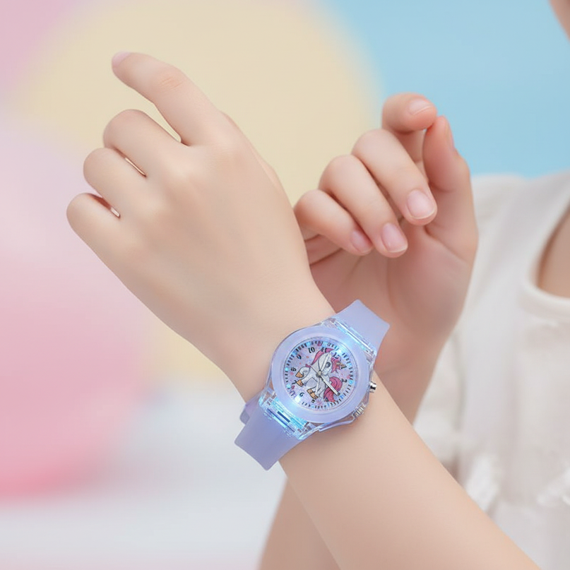 unicorn luminous watch - in-use