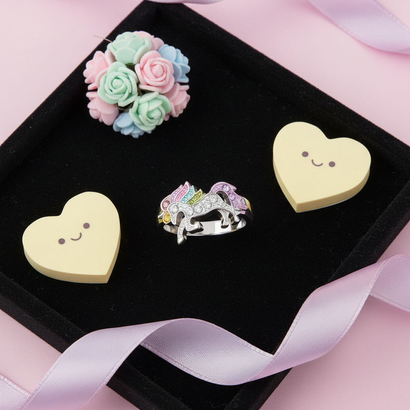 unicorn magic ring - flat-lay