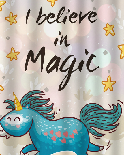 unicorn magic shower curtain - detail