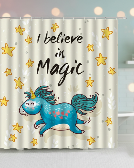 unicorn magic shower curtain - lifestyle