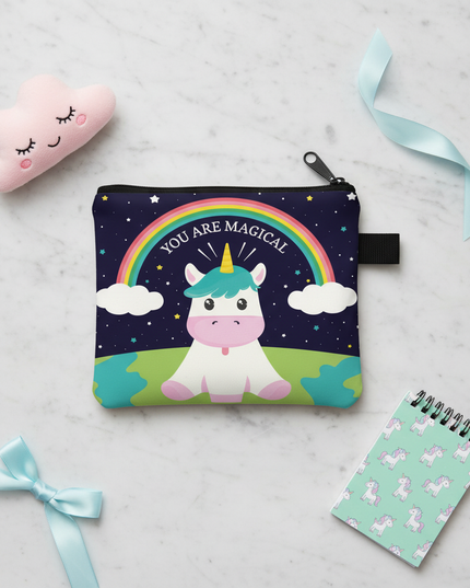 unicorn magical print purse - flat-lay