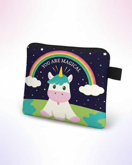 unicorn magical print purse - white-bg
