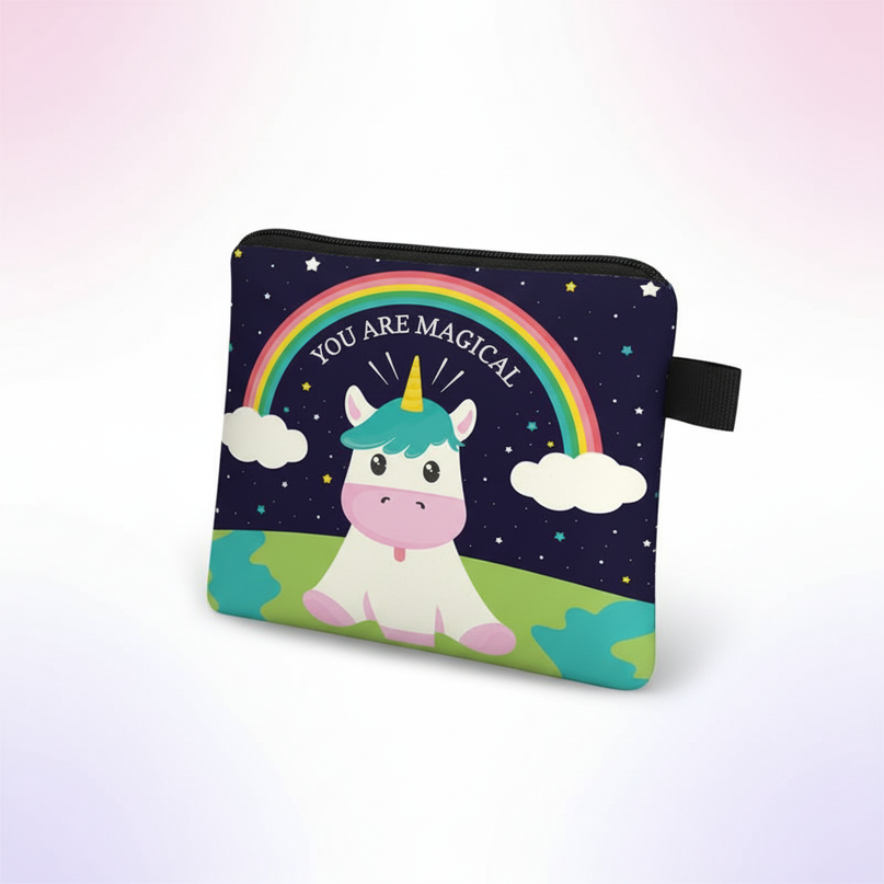 unicorn magical print purse - white-bg