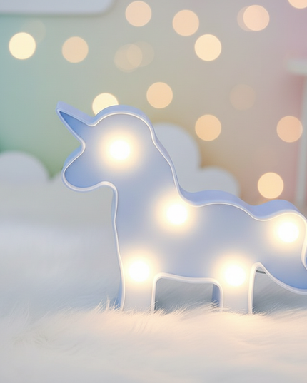 unicorn marquee night light - detail