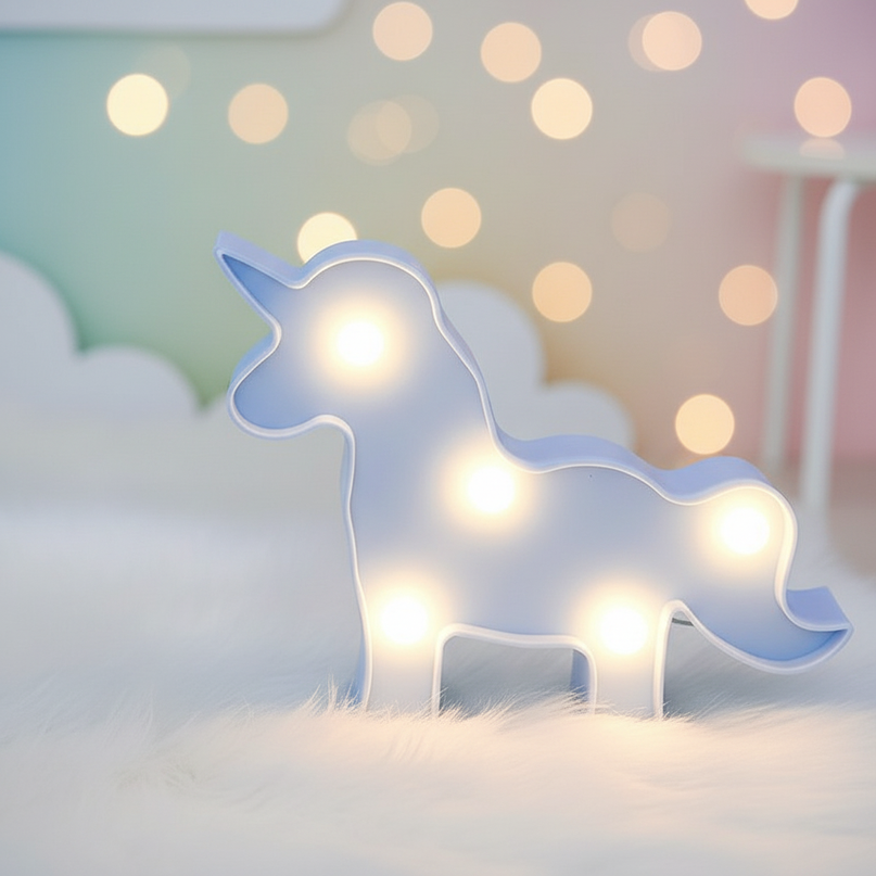 unicorn marquee night light - detail