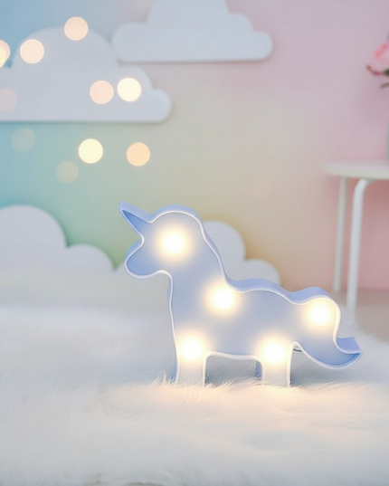 unicorn marquee night light - lifestyle