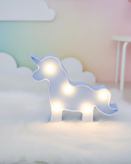 unicorn marquee night light - white-bg