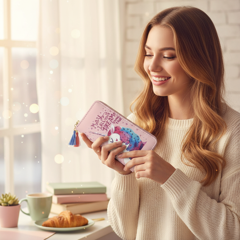 unicorn maxi wallet - in-use