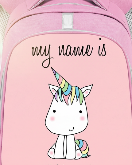 unicorn mesh backpack for girls - detail