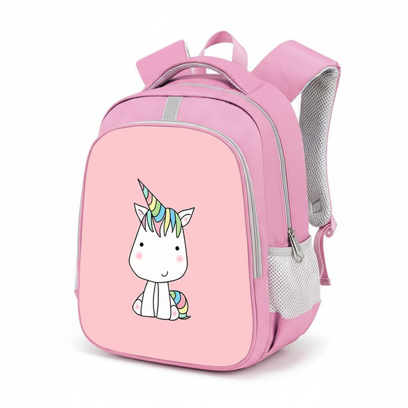 unicorn mesh backpack for girls - white-bg