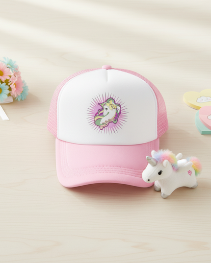 unicorn mesh cap - flat-lay