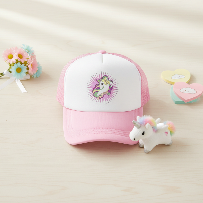 unicorn mesh cap - flat-lay