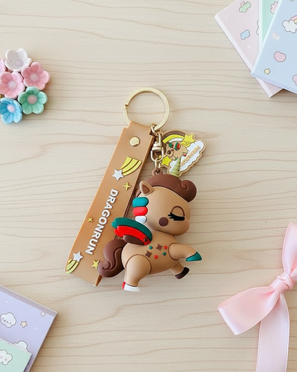 unicorn mini backpack keychain - flat-lay