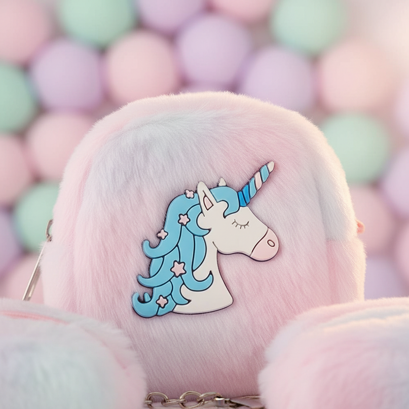 unicorn mini backpack purse - detail
