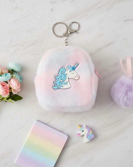 unicorn mini backpack purse - flat-lay