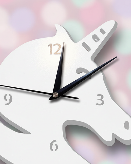unicorn mirror clock - detail