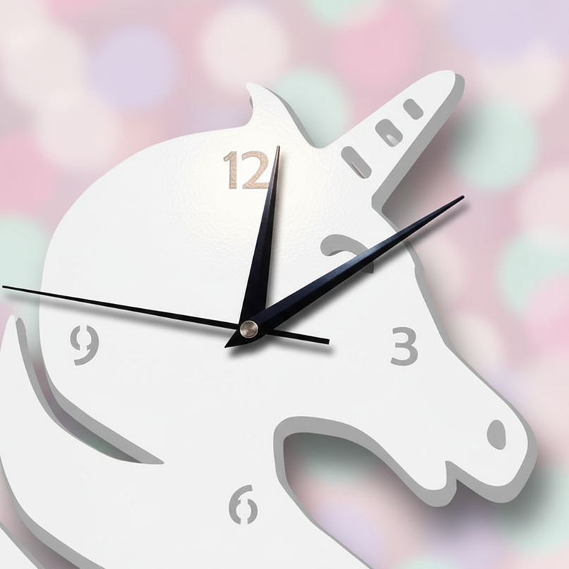 unicorn mirror clock - detail