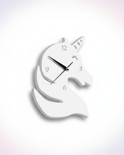 unicorn mirror clock - white-bg