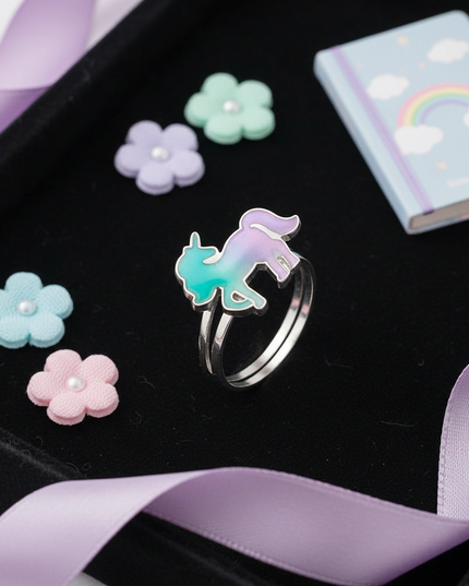 mood ring unicorn - flat-lay