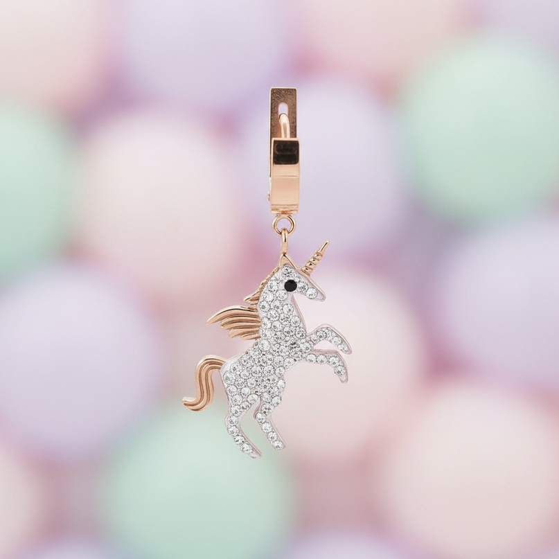 unicorn moon stud earrings - detail