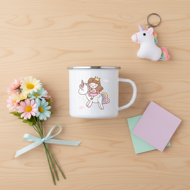 unicorn mug for toddlers - flat-lay