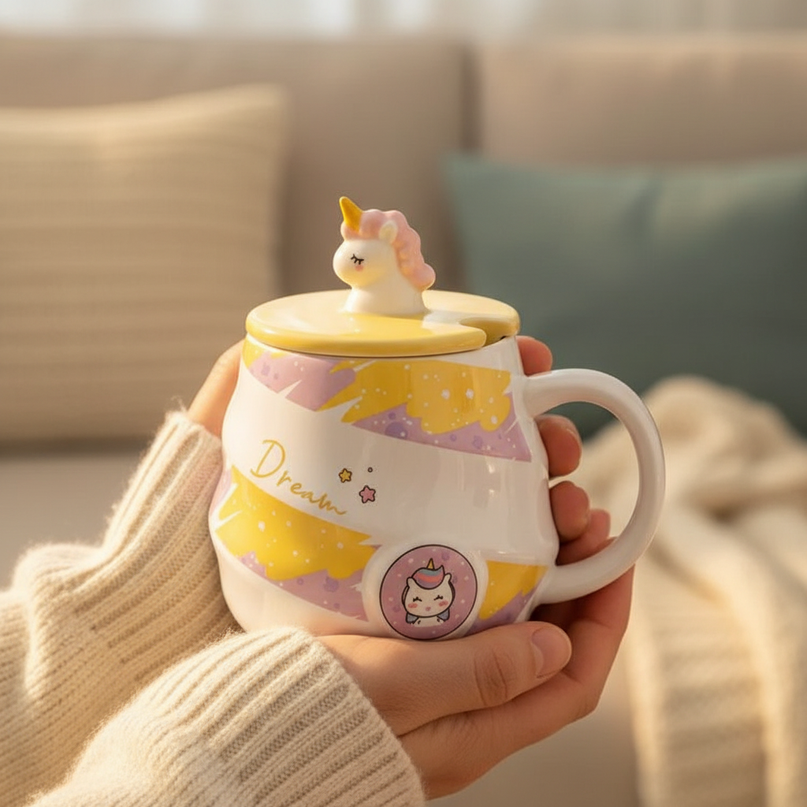 unicorn mug set - in-use