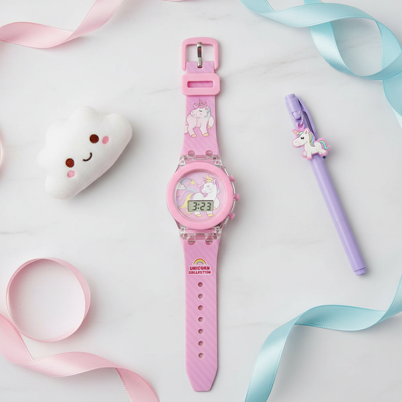 unicorn music watch - flat-lay