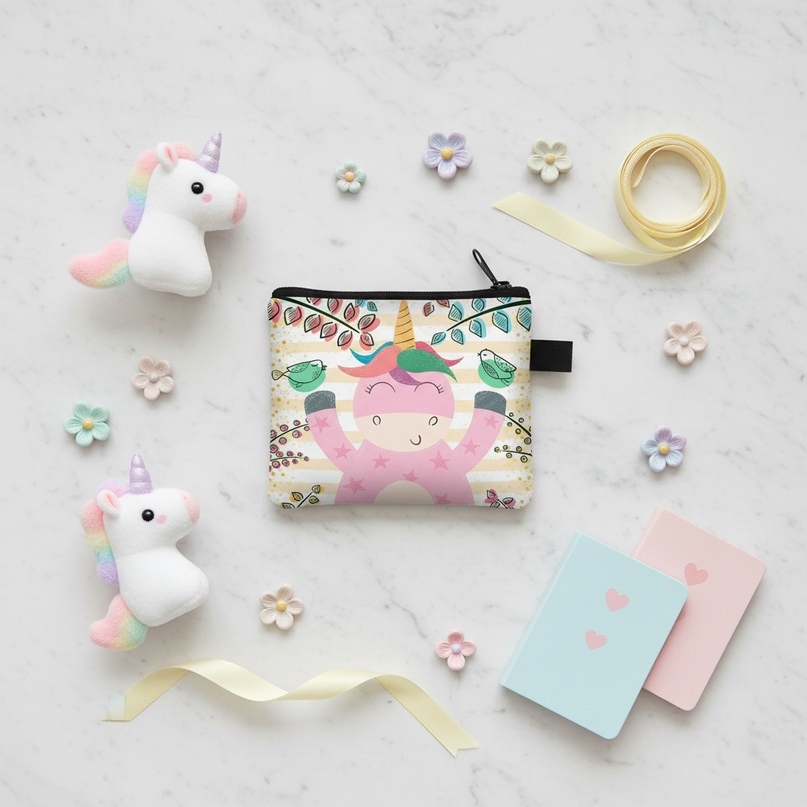 unicorn nature print purse - flat-lay