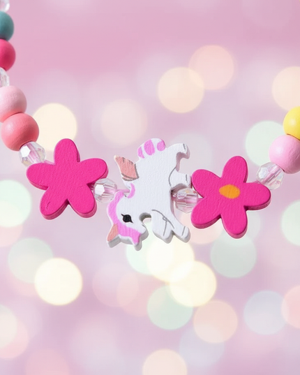 unicorn necklace bracelet set - detail