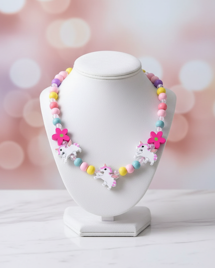 unicorn necklace bracelet set - lifestyle