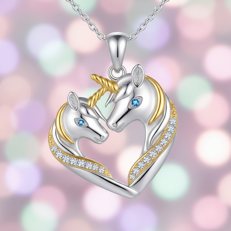 unicorn necklace for mom - detail