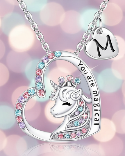 unicorn necklace girls - detail