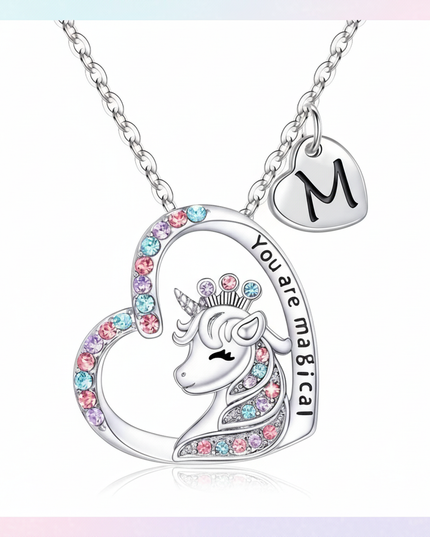 unicorn necklace girls - white-bg