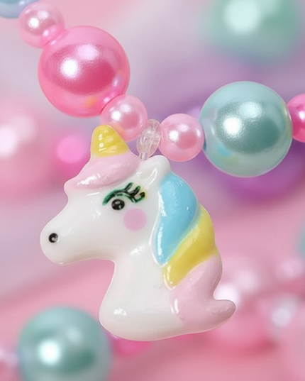 unicorn necklace kids - detail