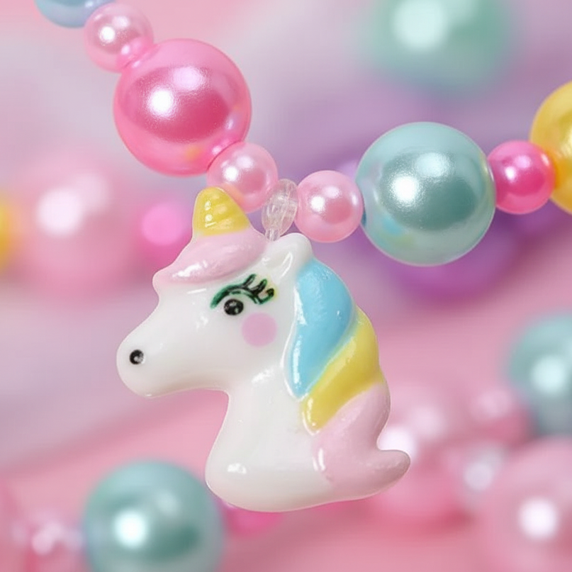 unicorn necklace kids - detail