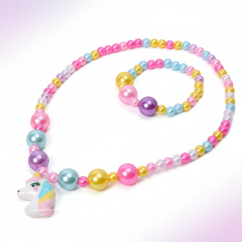 unicorn necklace kids - white-bg