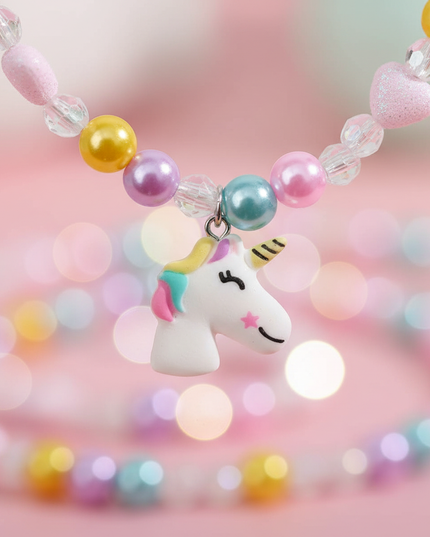 unicorn necklace little girl - detail