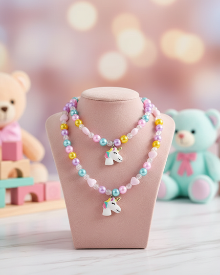 unicorn necklace little girl - lifestyle