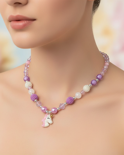 unicorn necklace set - in-use
