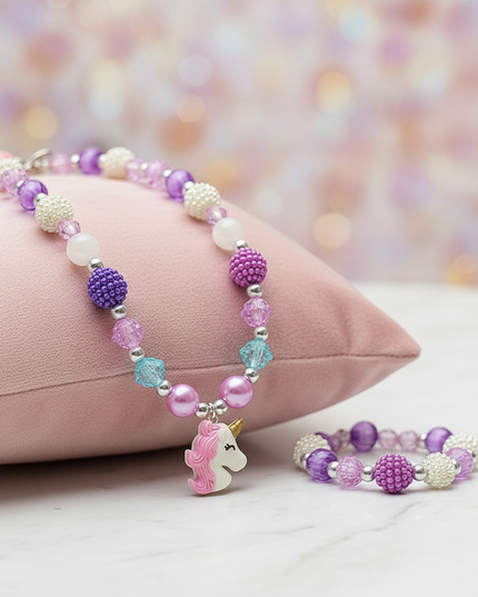 unicorn necklace set - lifestyle